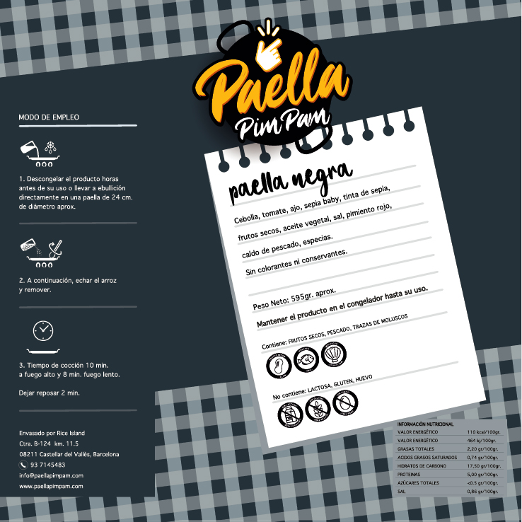 Paella negra Paella Pim Pam